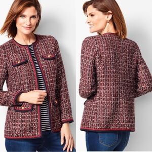 Talbots Gold Button Tweed Jacket Sz 12 NEW